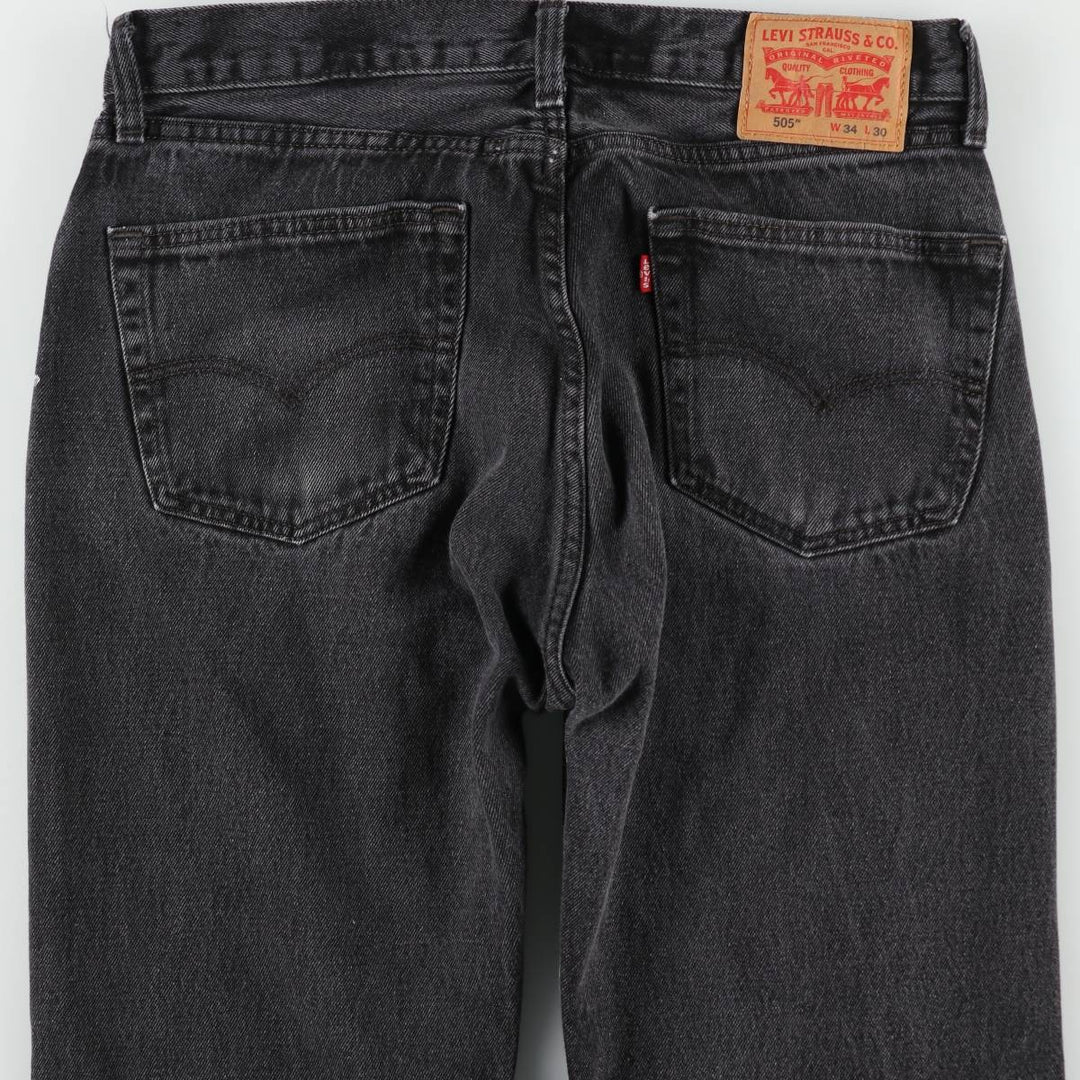 Levi's 505 Black Denim Tapered Denim Pants for Men, W34 equivalent cotton black type Vintage Second Hand