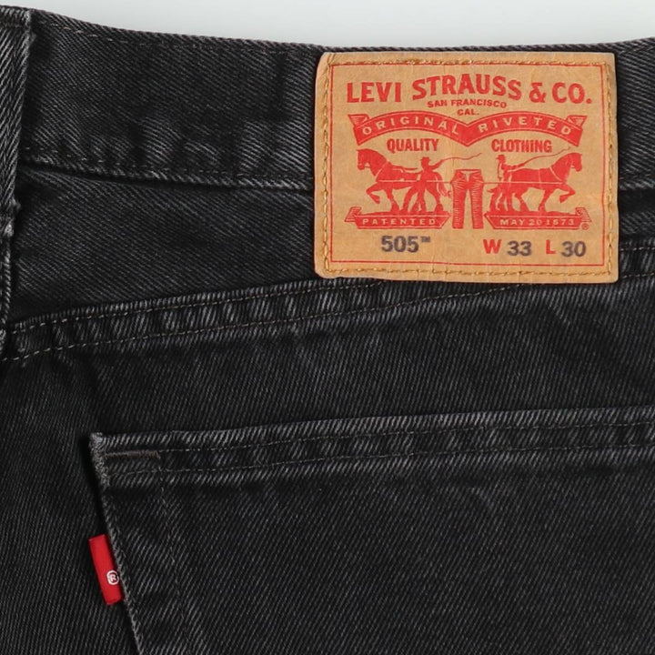 Levi's 505 Black Denim Tapered Denim Pants for Men, W34 equivalent cotton black type Vintage Second Hand