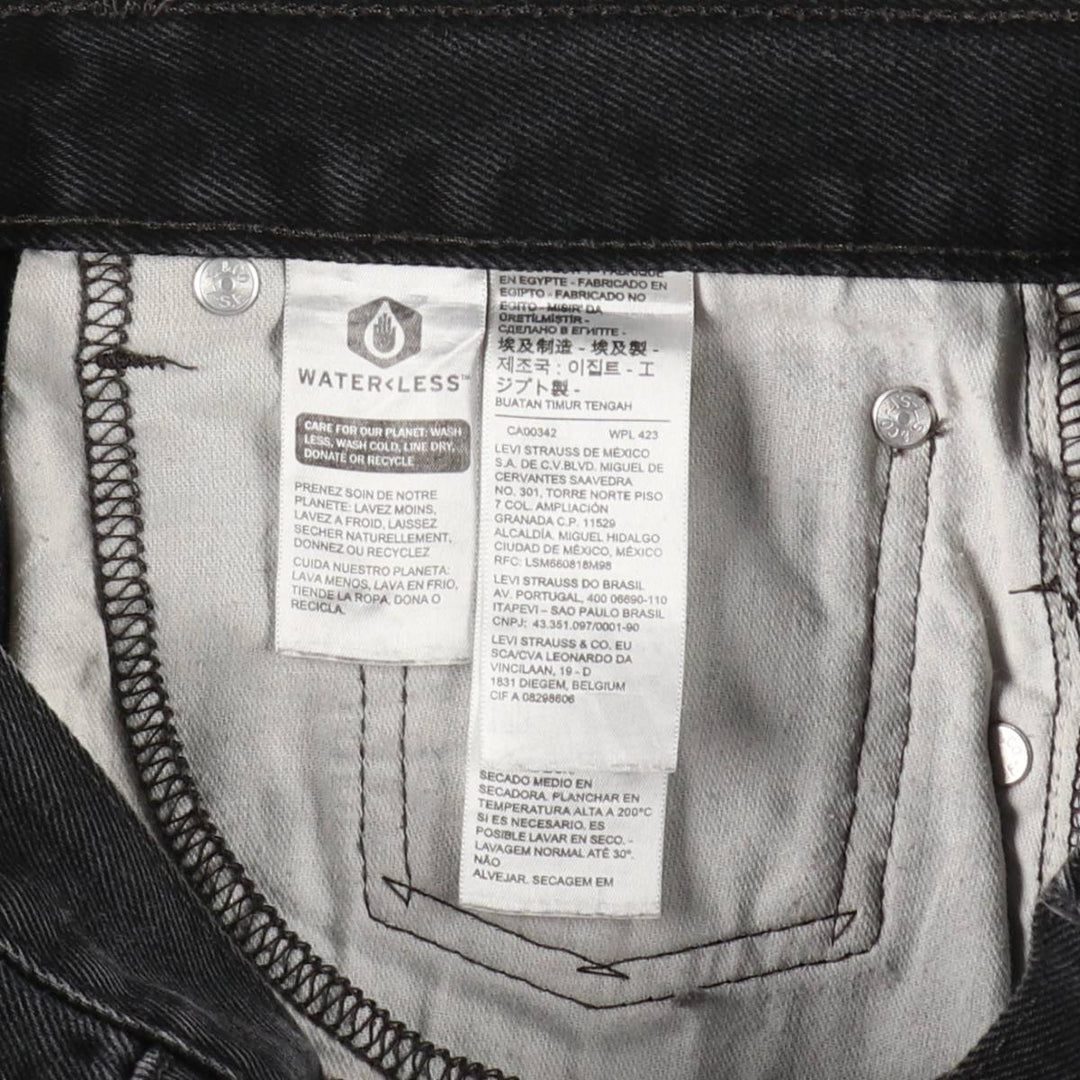 Levi's 505 Black Denim Tapered Denim Pants for Men, W34 equivalent cotton black type Vintage Second Hand