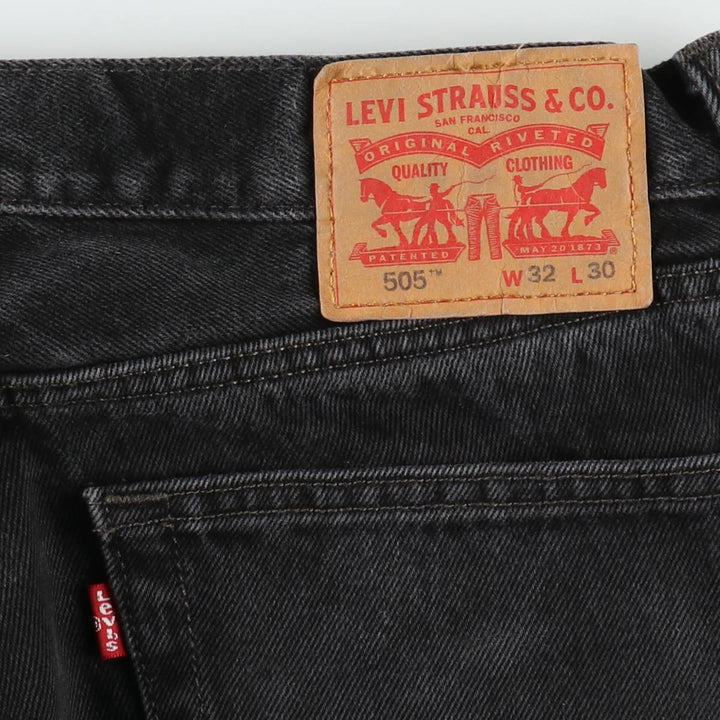 Levi's 505 Black Denim Tapered Denim Pants for Men, W33 equivalent cotton black type Vintage Second Hand