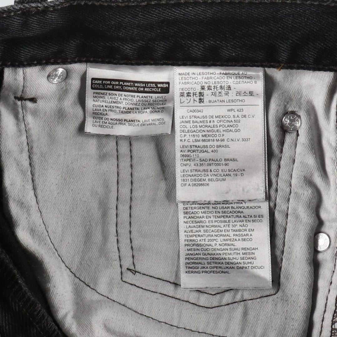 Levi's 505 Black Denim Tapered Denim Pants for Men, W33 equivalent cotton black type Vintage Second Hand