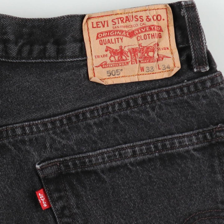 2000'S Levi's 505 Regular Fit Black Denim Tapered Denim Pants, Men's Size W31 cotton black type Vintage Second Hand