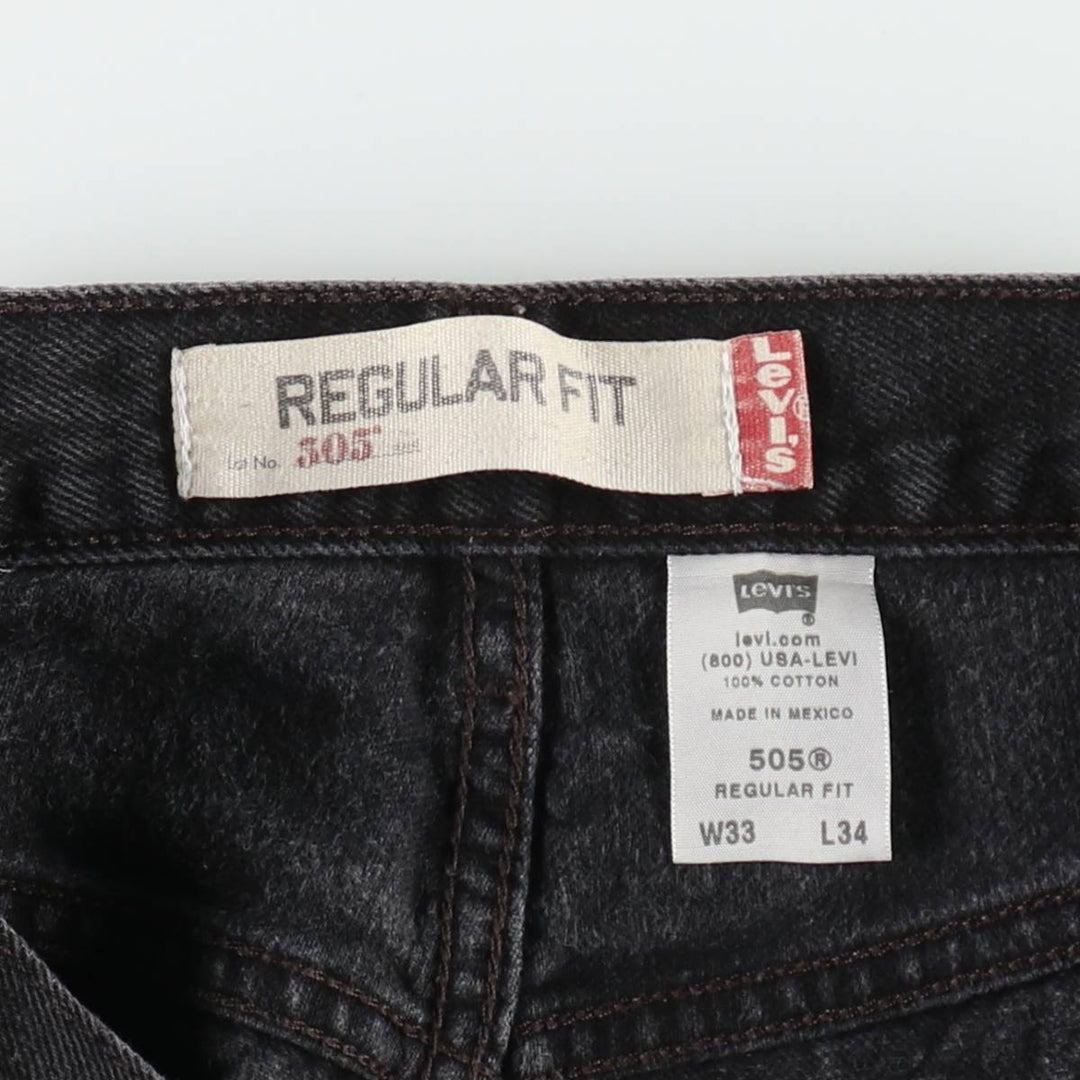 2000'S Levi's 505 Regular Fit Black Denim Tapered Denim Pants, Men's Size W31 cotton black type Vintage Second Hand