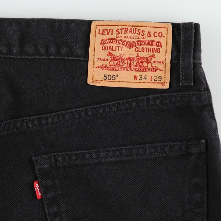2000'S Levi's 505 Regular Fit Black Denim Tapered Denim Pants, Men's Size 36 cotton black type Vintage Second Hand