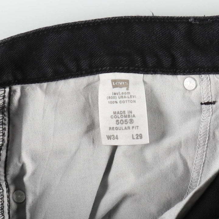 2000'S Levi's 505 Regular Fit Black Denim Tapered Denim Pants, Men's Size 36 cotton black type Vintage Second Hand