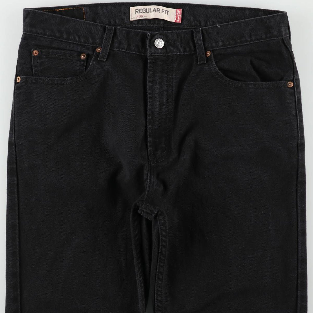 2000'S Levi's 505 Regular Fit Black Denim Tapered Denim Pants, Men's Size 36 cotton black type Vintage Second Hand