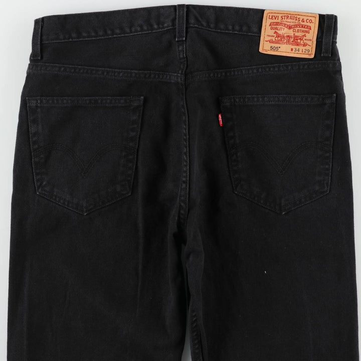 2000'S Levi's 505 Regular Fit Black Denim Tapered Denim Pants, Men's Size 36 cotton black type Vintage Second Hand
