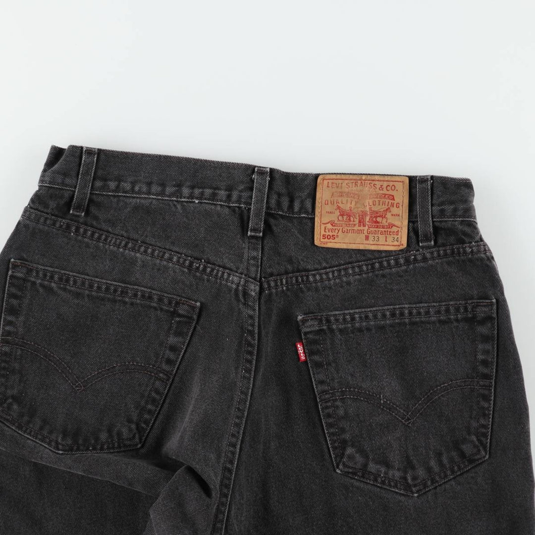 90'S Levi's 505 Black Denim Tapered Jeans, Men's Size W32 (approx.), Vintage cotton black type Vintage Second Hand