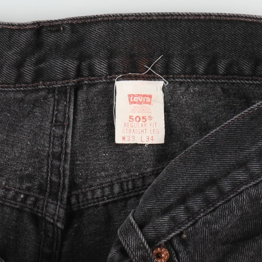 90'S Levi's 505 Black Denim Tapered Jeans, Men's Size W32 (approx.), Vintage cotton black type Vintage Second Hand
