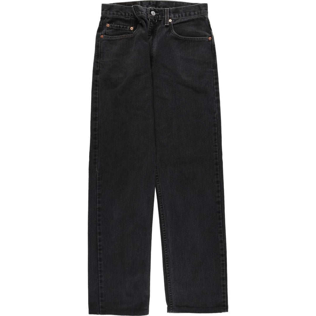 2000'S Levi's 505 Regular Fit Straight Leg Tapered Denim Pants, Black Denim, Men's Size W31 cotton black type Vintage Second Hand