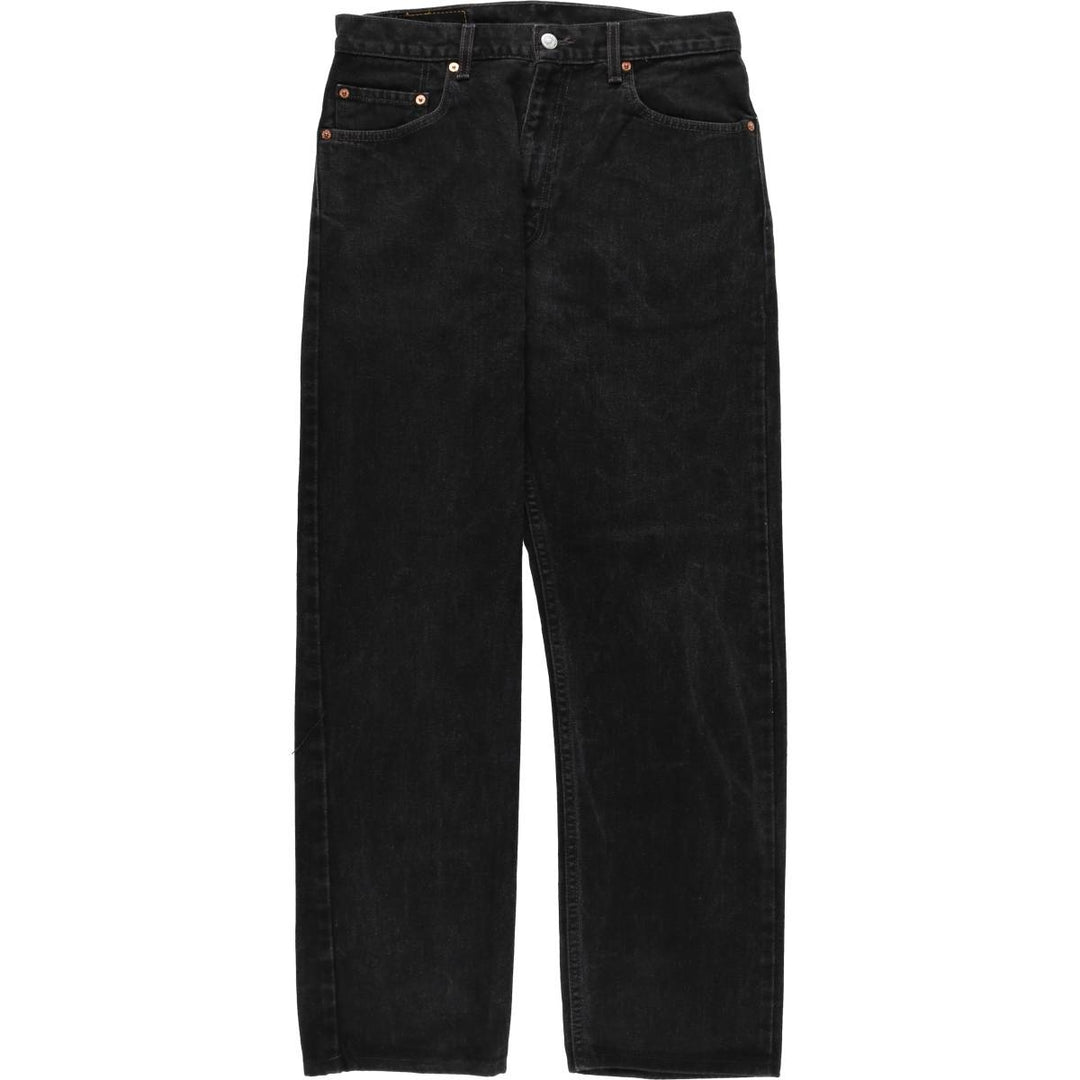 00'S Levi's 505 REGULAR FIT STRAIGHT LEG black denim tapered denim pants for men, size w33 cotton black type Vintage Second Hand