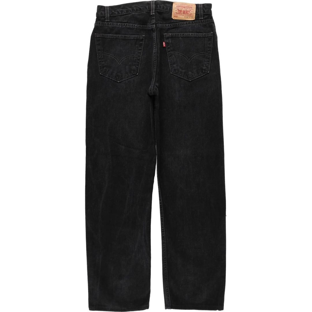 00'S Levi's 505 REGULAR FIT STRAIGHT LEG black denim tapered denim pants for men, size w33 cotton black type Vintage Second Hand