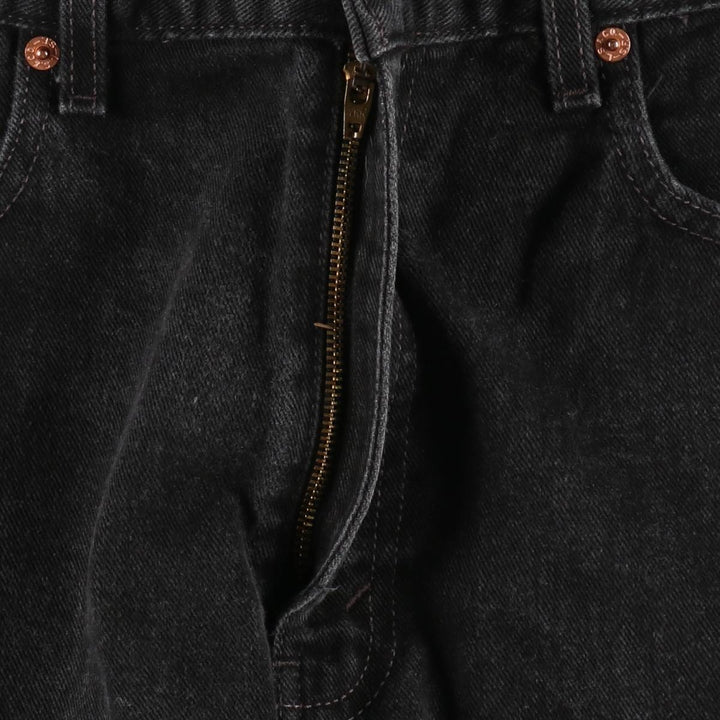 00'S Levi's 505 REGULAR FIT STRAIGHT LEG black denim tapered denim pants for men, size w33 cotton black type Vintage Second Hand
