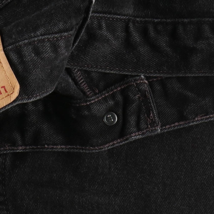 00'S Levi's 505 REGULAR FIT STRAIGHT LEG black denim tapered denim pants for men, size w33 cotton black type Vintage Second Hand