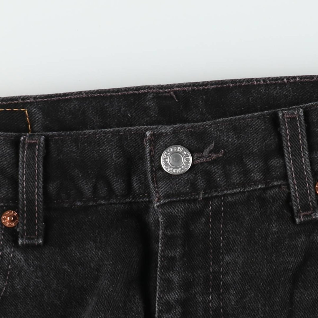 00'S Levi's 505 REGULAR FIT STRAIGHT LEG black denim tapered denim pants for men, size w33 cotton black type Vintage Second Hand