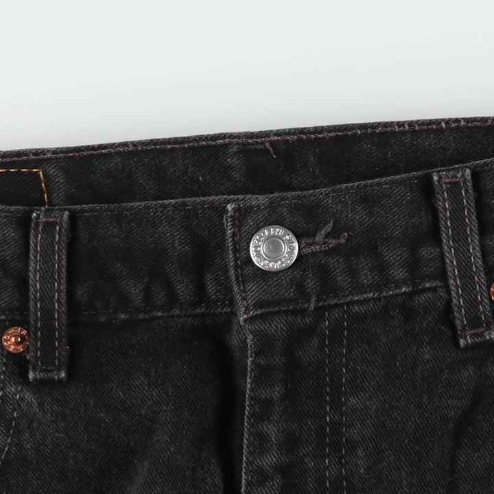00'S Levi's 505 REGULAR FIT STRAIGHT LEG black denim tapered denim pants for men, size w33 cotton black type Vintage Second Hand