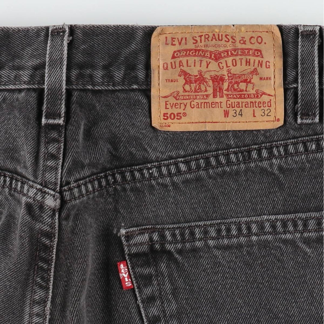 90'S Levi's 505 Black Denim Tapered Jeans, Men's Size W32 (approx.), Vintage cotton black type Vintage Second Hand
