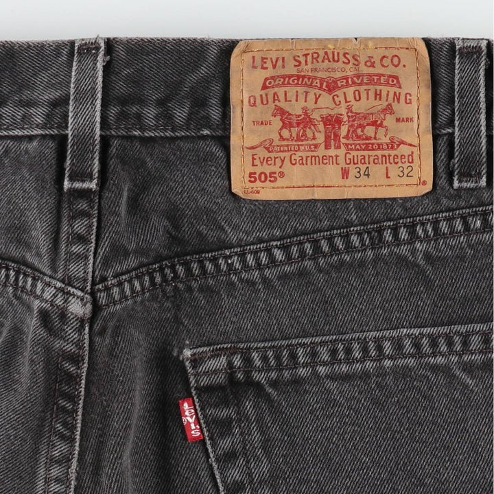 90'S Levi's 505 Black Denim Tapered Jeans, Men's Size W32 (approx.), Vintage cotton black type Vintage Second Hand