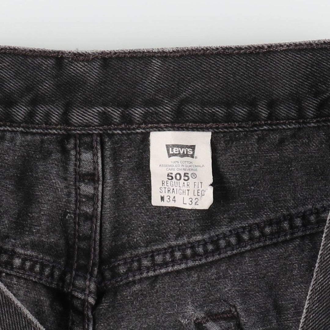 90'S Levi's 505 Black Denim Tapered Jeans, Men's Size W32 (approx.), Vintage cotton black type Vintage Second Hand