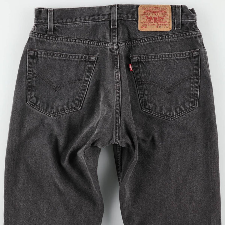 90'S Levi's 505 Black Denim Tapered Jeans, Men's Size W32 (approx.), Vintage cotton black type Vintage Second Hand