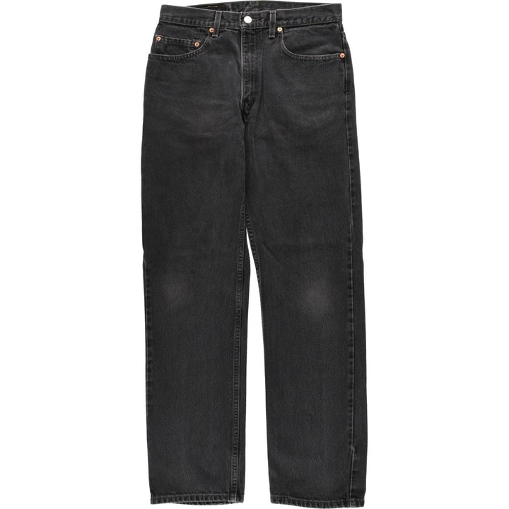 Levi's 505 Regular Fit Straight Leg Black Denim Tapered Jeans (Men's size W31 equivalent) cotton black type Vintage Second Hand