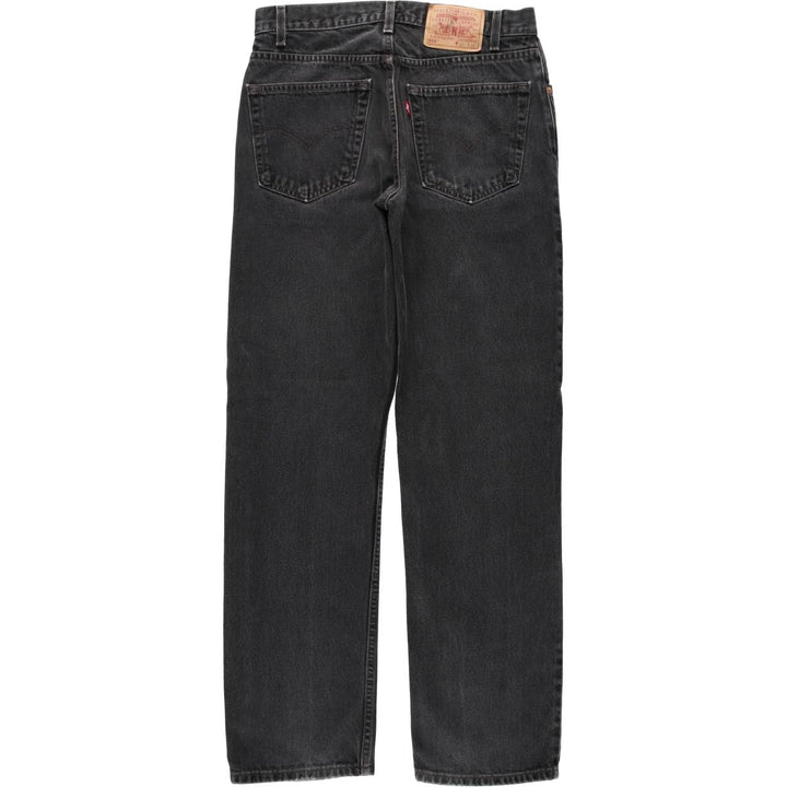 Levi's 505 Regular Fit Straight Leg Black Denim Tapered Jeans (Men's size W31 equivalent) cotton black type Vintage Second Hand