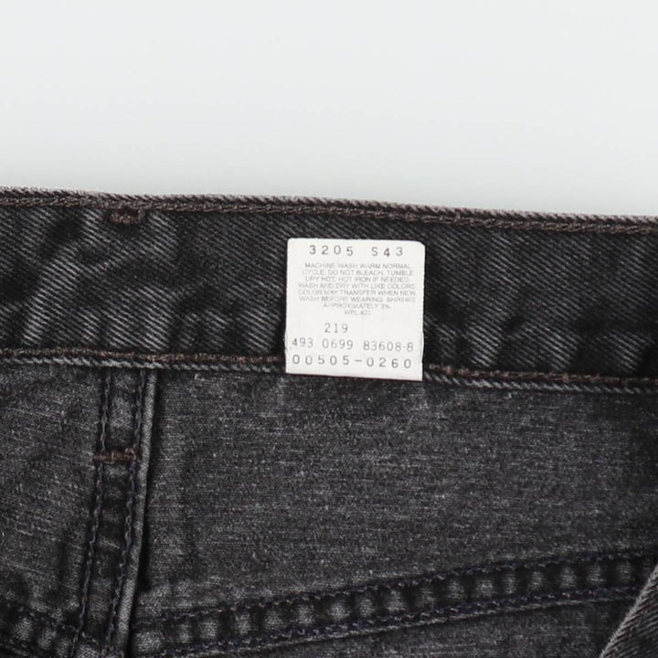 Levi's 505 Regular Fit Straight Leg Black Denim Tapered Jeans (Men's size W31 equivalent) cotton black type Vintage Second Hand