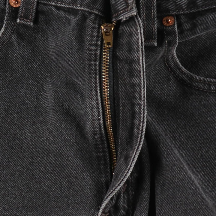 Levi's 505 Regular Fit Straight Leg Black Denim Tapered Jeans (Men's size W31 equivalent) cotton black type Vintage Second Hand