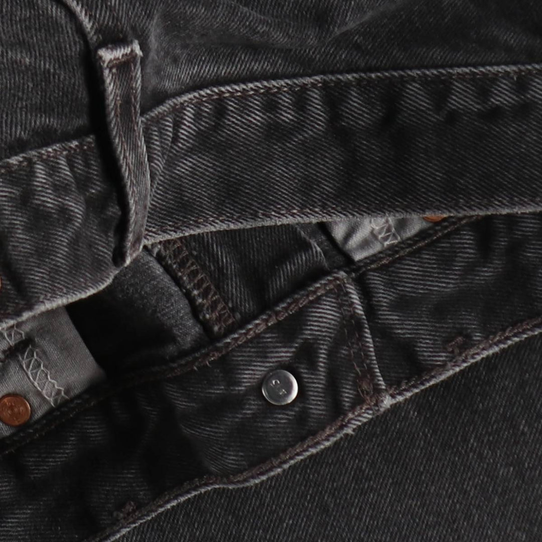 Levi's 505 Regular Fit Straight Leg Black Denim Tapered Jeans (Men's size W31 equivalent) cotton black type Vintage Second Hand