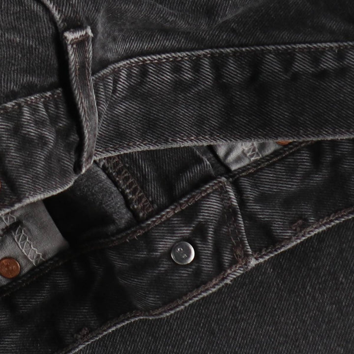Levi's 505 Regular Fit Straight Leg Black Denim Tapered Jeans (Men's size W31 equivalent) cotton black type Vintage Second Hand