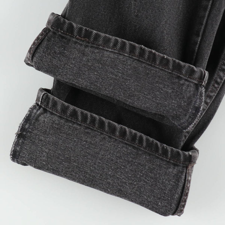 Levi's 505 Regular Fit Straight Leg Black Denim Tapered Jeans (Men's size W31 equivalent) cotton black type Vintage Second Hand