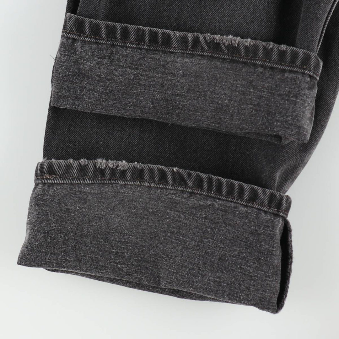 Levi's 505 Regular Fit Straight Leg Black Denim Tapered Jeans (Men's size W31 equivalent) cotton black type Vintage Second Hand
