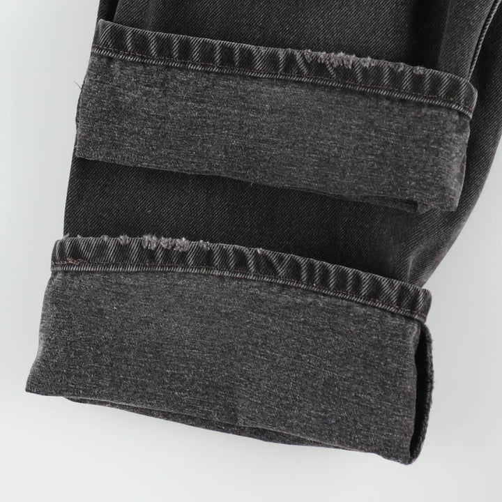Levi's 505 Regular Fit Straight Leg Black Denim Tapered Jeans (Men's size W31 equivalent) cotton black type Vintage Second Hand