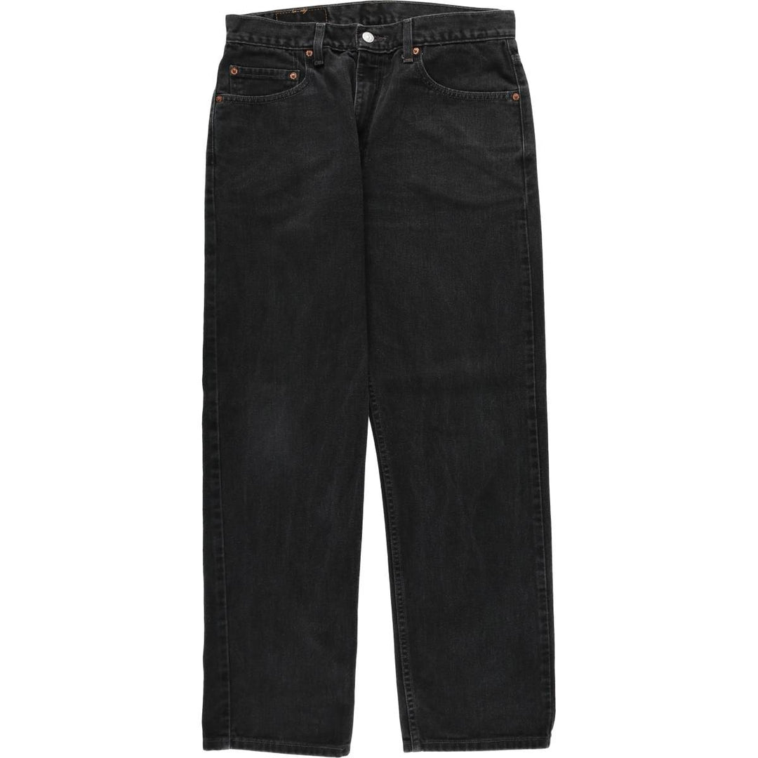 00'S Levi's 505 REGULAR FIT STRAIGHT LEG black denim tapered denim pants for men, size w33 cotton black type Vintage Second Hand