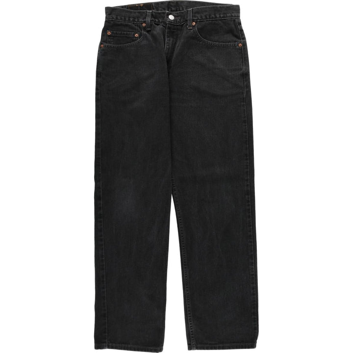 00'S Levi's 505 REGULAR FIT STRAIGHT LEG black denim tapered denim pants for men, size w33 cotton black type Vintage Second Hand