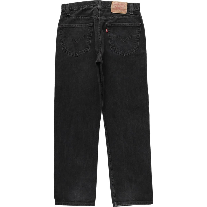 00'S Levi's 505 REGULAR FIT STRAIGHT LEG black denim tapered denim pants for men, size w33 cotton black type Vintage Second Hand