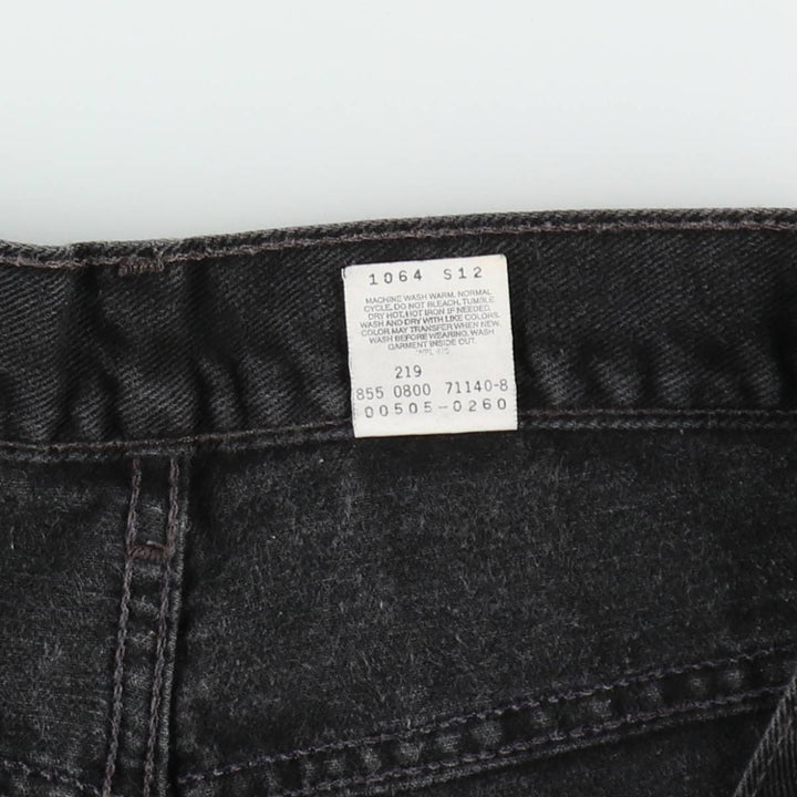 00'S Levi's 505 REGULAR FIT STRAIGHT LEG black denim tapered denim pants for men, size w33 cotton black type Vintage Second Hand