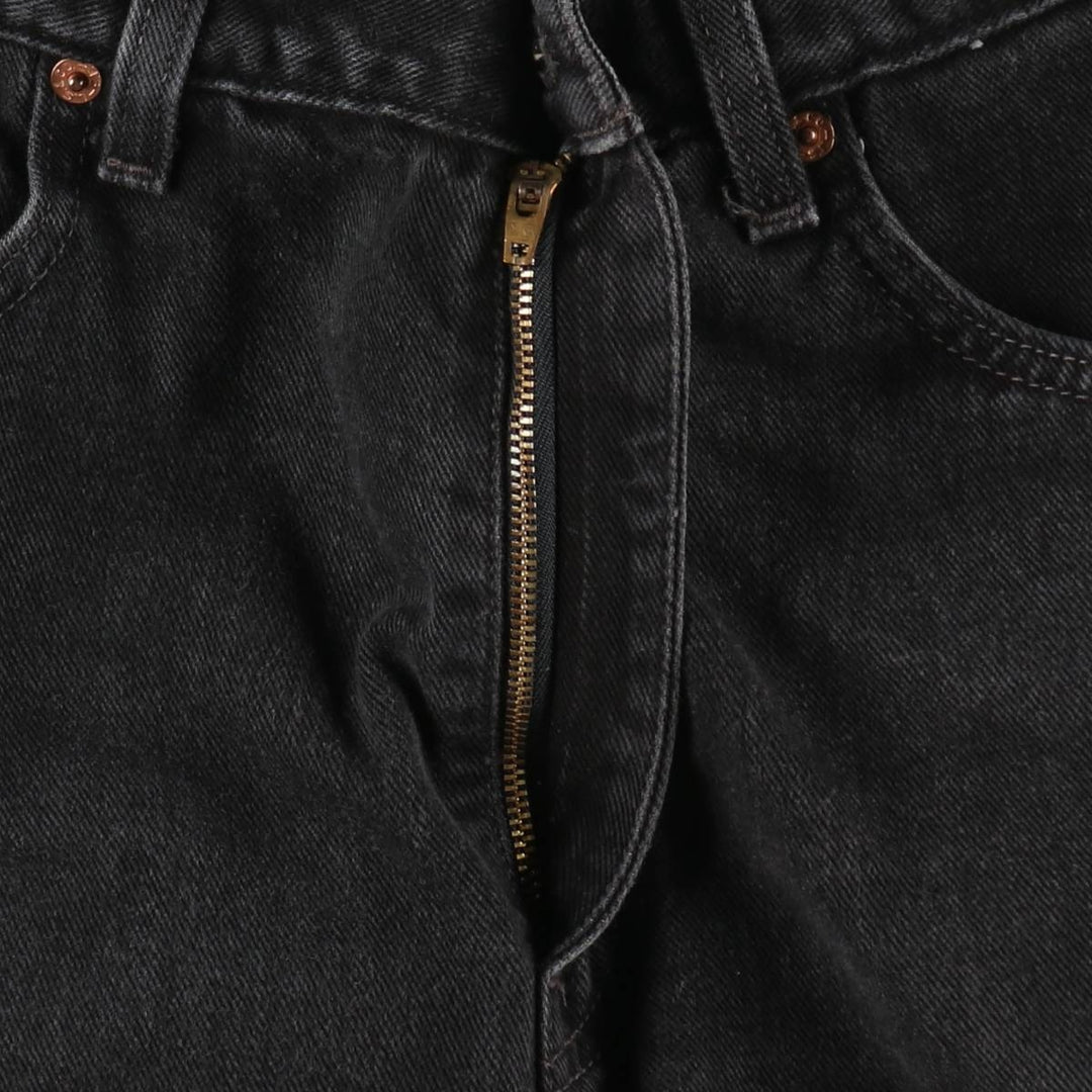 00'S Levi's 505 REGULAR FIT STRAIGHT LEG black denim tapered denim pants for men, size w33 cotton black type Vintage Second Hand