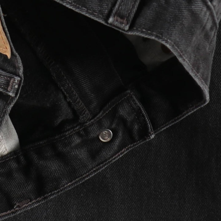 00'S Levi's 505 REGULAR FIT STRAIGHT LEG black denim tapered denim pants for men, size w33 cotton black type Vintage Second Hand