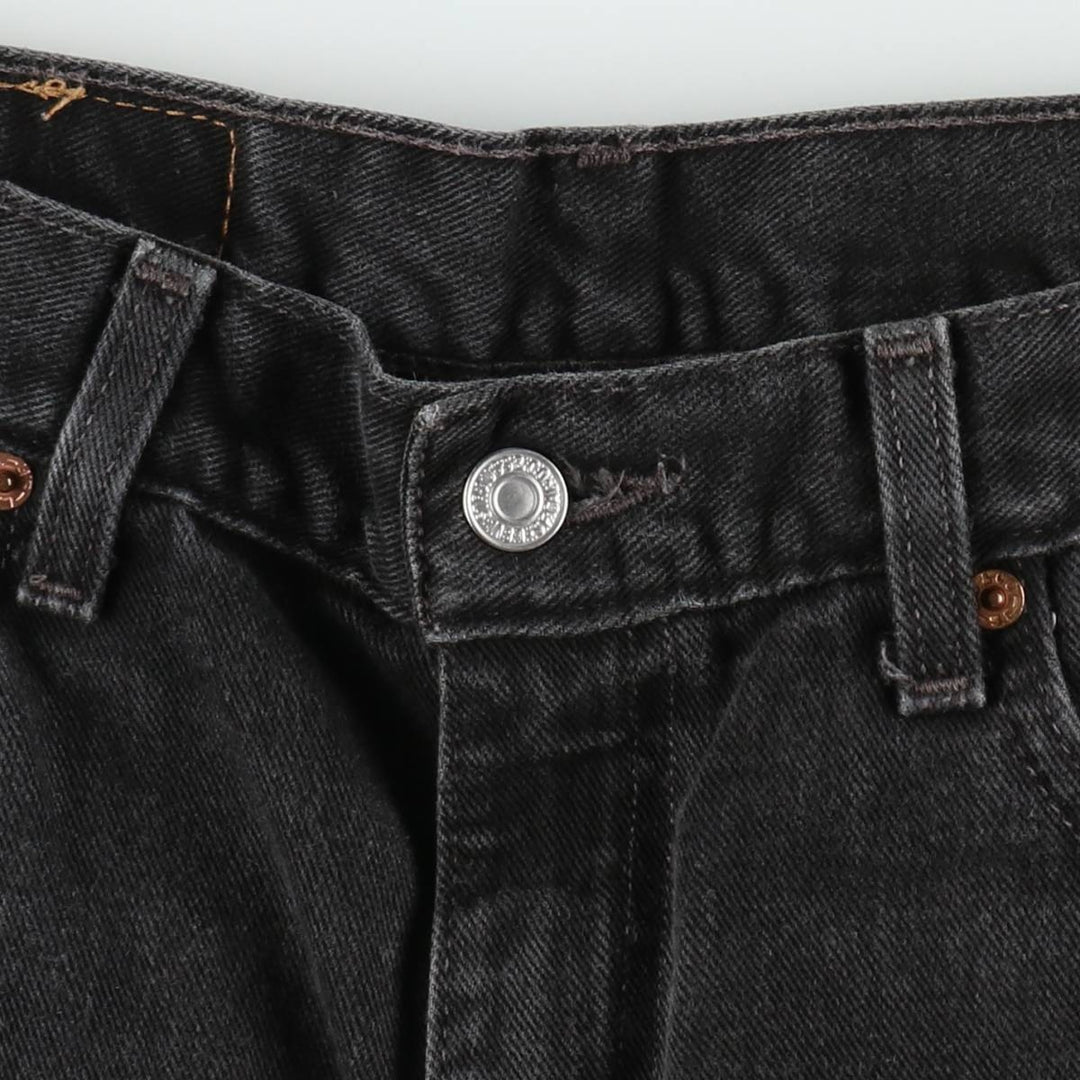 00'S Levi's 505 REGULAR FIT STRAIGHT LEG black denim tapered denim pants for men, size w33 cotton black type Vintage Second Hand