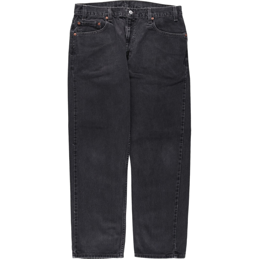 00'S Levi's 505 REGULAR FIT STRAIGHT LEG black denim tapered denim pants for men, size w35 cotton black type Vintage Second Hand