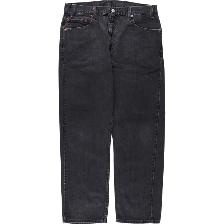 00'S Levi's 505 REGULAR FIT STRAIGHT LEG black denim tapered denim pants for men, size w35 cotton black type Vintage Second Hand