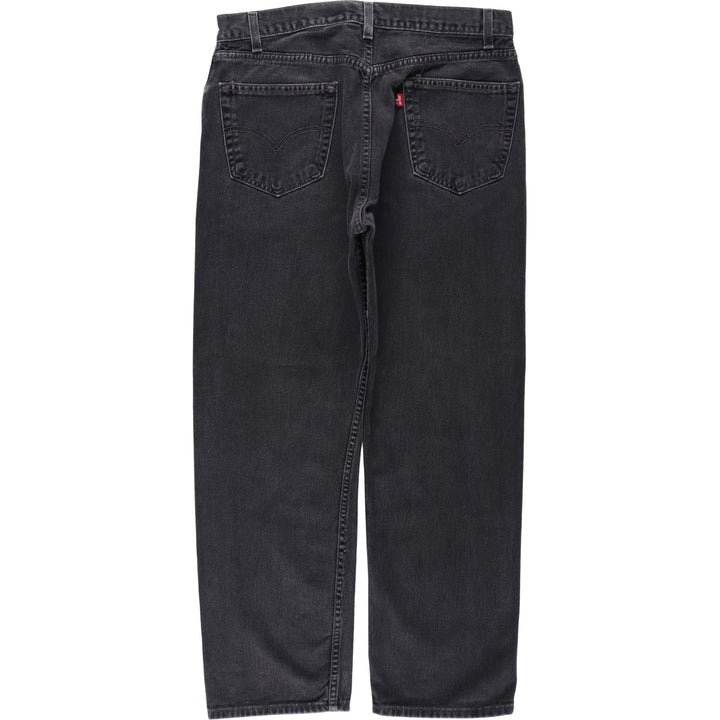 00'S Levi's 505 REGULAR FIT STRAIGHT LEG black denim tapered denim pants for men, size w35 cotton black type Vintage Second Hand