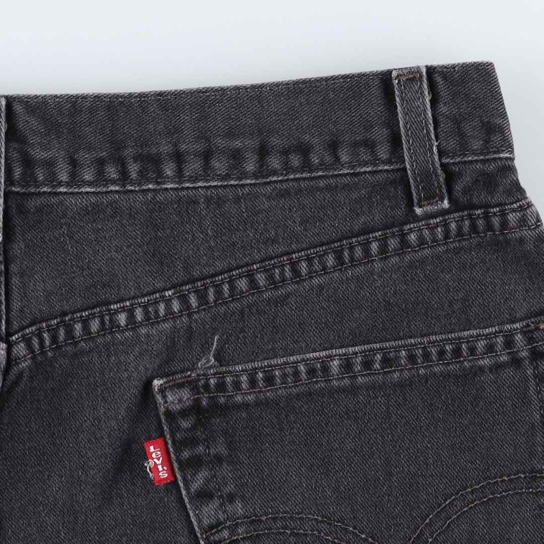00'S Levi's 505 REGULAR FIT STRAIGHT LEG black denim tapered denim pants for men, size w35 cotton black type Vintage Second Hand