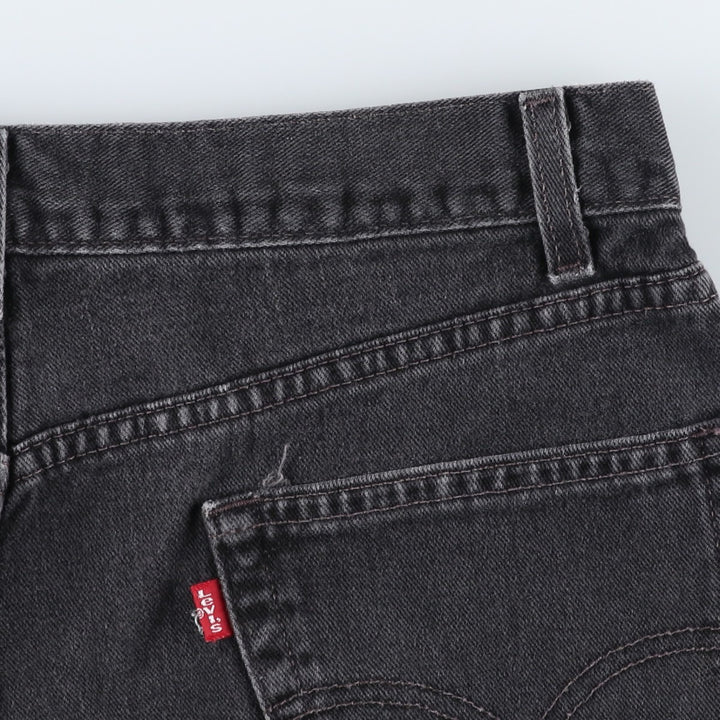 00'S Levi's 505 REGULAR FIT STRAIGHT LEG black denim tapered denim pants for men, size w35 cotton black type Vintage Second Hand