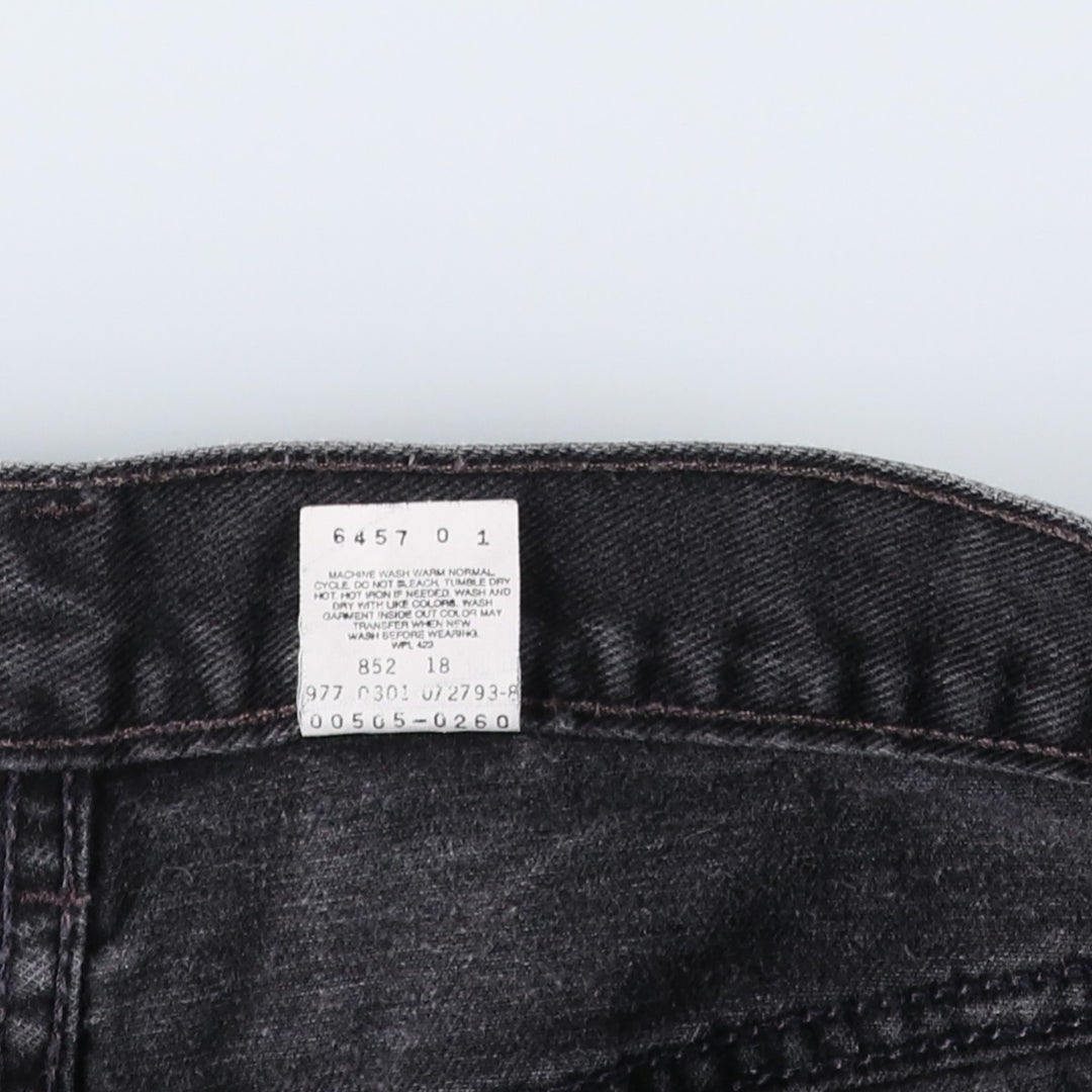 00'S Levi's 505 REGULAR FIT STRAIGHT LEG black denim tapered denim pants for men, size w35 cotton black type Vintage Second Hand