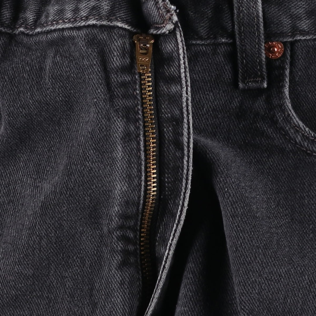 00'S Levi's 505 REGULAR FIT STRAIGHT LEG black denim tapered denim pants for men, size w35 cotton black type Vintage Second Hand