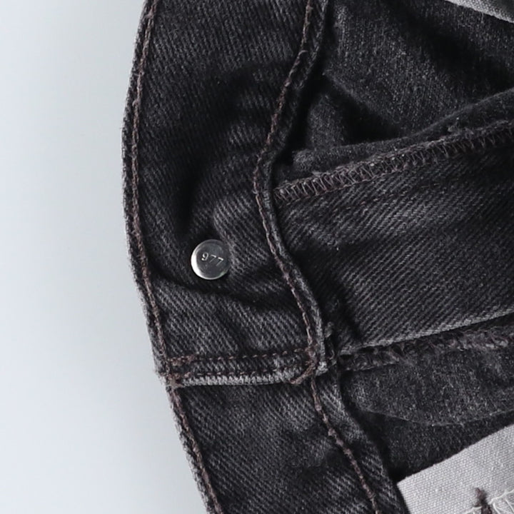 00'S Levi's 505 REGULAR FIT STRAIGHT LEG black denim tapered denim pants for men, size w35 cotton black type Vintage Second Hand