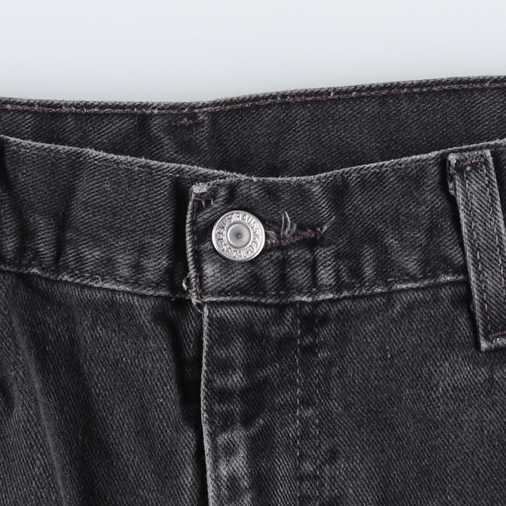 00'S Levi's 505 REGULAR FIT STRAIGHT LEG black denim tapered denim pants for men, size w35 cotton black type Vintage Second Hand