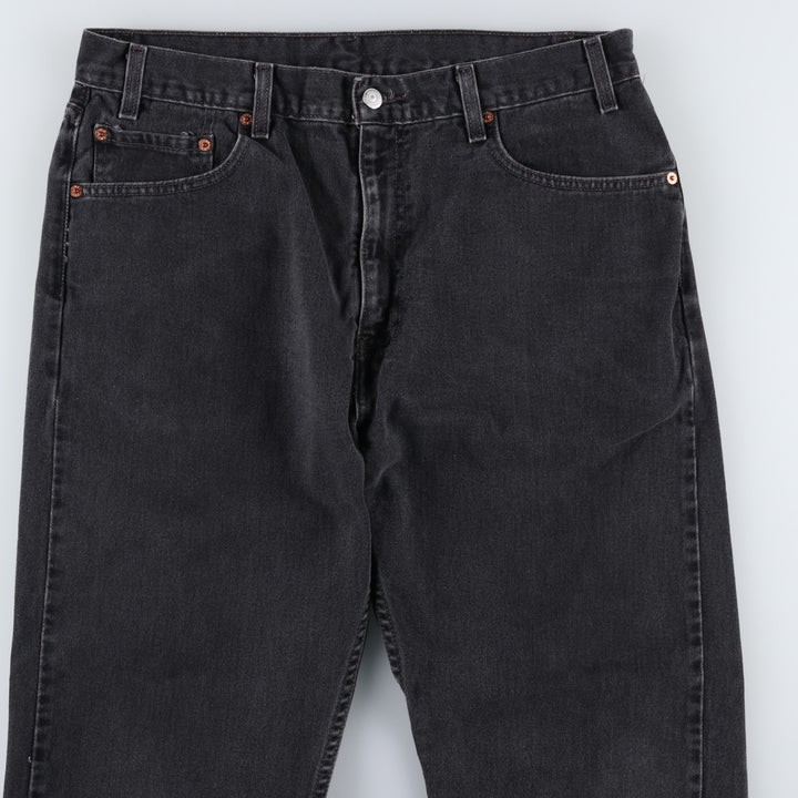 00'S Levi's 505 REGULAR FIT STRAIGHT LEG black denim tapered denim pants for men, size w35 cotton black type Vintage Second Hand